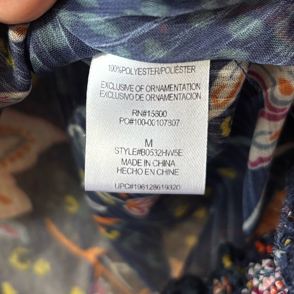 Democracy | Flowy Semi-Sheer Long Blouson Sleeve Blouse with Smocked Hem M… - Picture 9 of 10